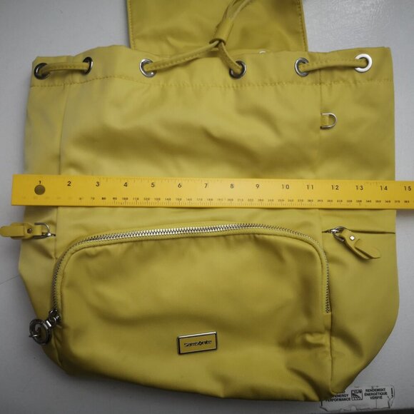 Samsonite Mustard Yellow Bucket Style Adjustable Straps Unisex Backpack - Picture 12 of 14